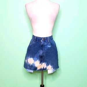 Acid Washed Deconstructed Denim Mini Skirt